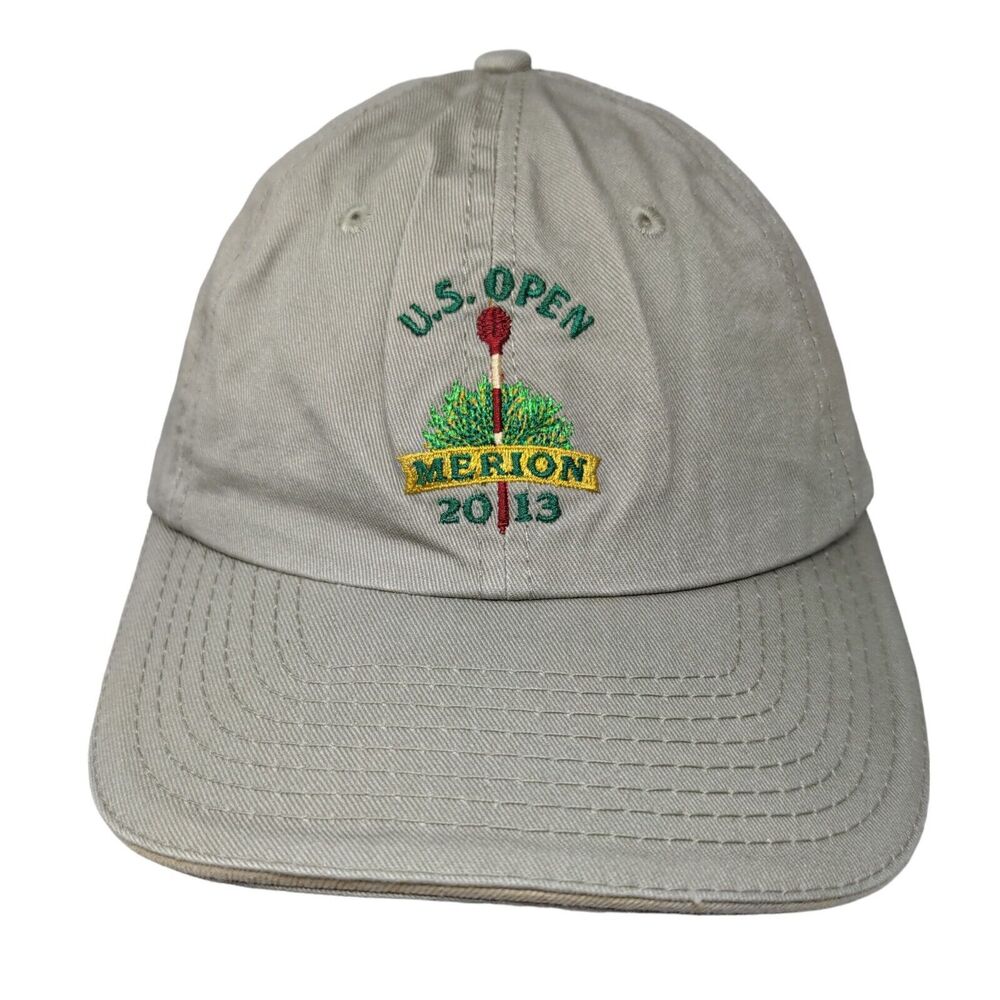 US Open 2013 Merion Slideback Hat Tan One Size Embroidered USGA Member